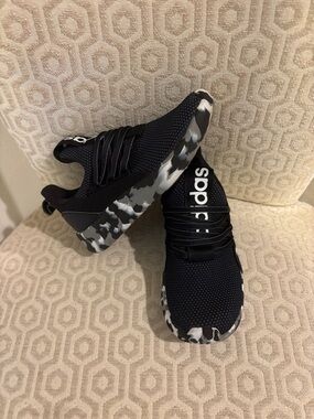 adidas Black Sneakers with Gray & White Camouflage Sole